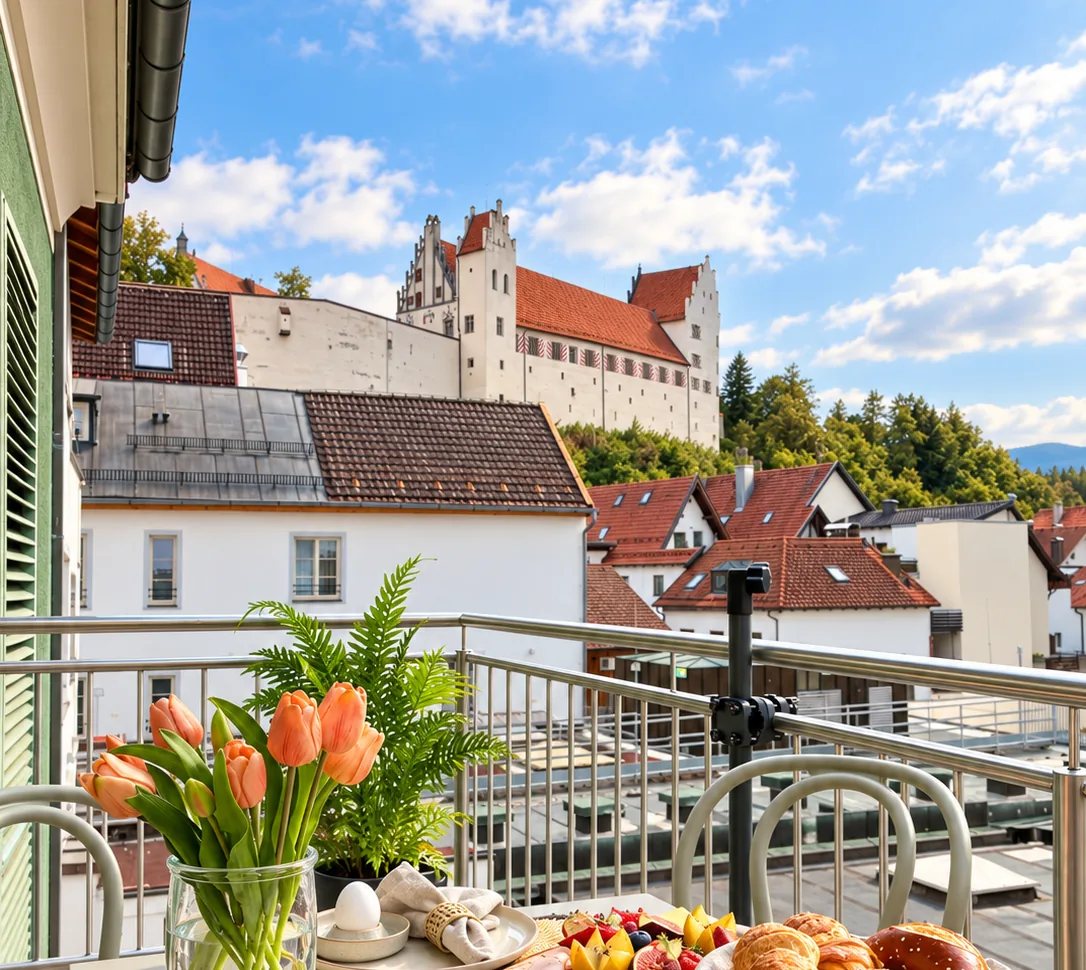 Apartment 3 – Balkon mit Schlossblick